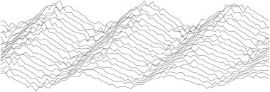 Modern tasarım için geometrik dalga desenleri olan soyut çizgi sanat manzarası.