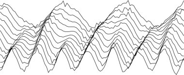Tekrarlayan dağ eğrileri içeren soyut dalga deseni tasarımı.