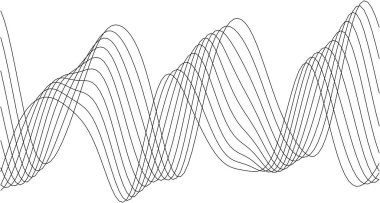 Modern sanat projeleri için dalgalı çizgiler içeren soyut dalga deseni tasarımı.