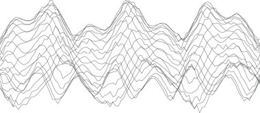 Dijital projeler için karmaşık çizgi çizimi olan soyut dalga biçimi deseni.