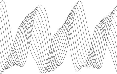 Modern tasarım ve sanat projeleri için soyut dalgalı çizgi deseni.