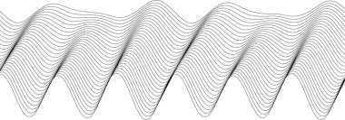 Modern arkaplanlar ve sanatsal dekorasyon için soyut monokrom dalga tasarımı deseni.