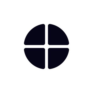 Siyah daire dizaynında minimalist haç, basit geometrik elementleri cesur kontrastla sergiliyor.