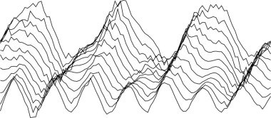 Modern sanat ve dekorasyon için soyut dalga biçimi tasarımı.