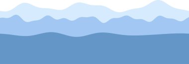 Üst üste binen soyut dağ aralıklarının sakin mavi tonlarıName.