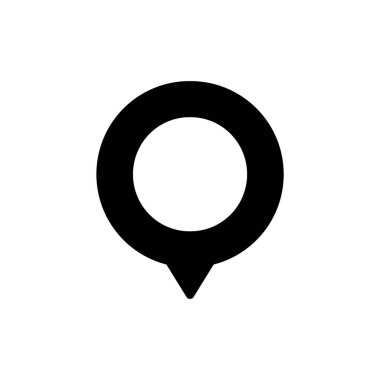 Dijital haritalarda ve GPS aygıtlarında ilgi noktalarını işaretlemek için kullanılan temel siyah konum simgesi.