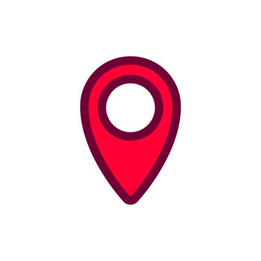 Kırmızı ve pembe rozet yeri sembolize eder. Navigasyon ve tanımlama yerlerinde yaygın.