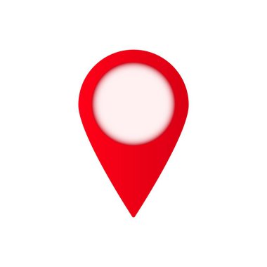 Kalın kırmızı bir lokasyon iğnesi, merkezde beyaz bir daire çizer. Bu da kesin doğruluğu gösterir..