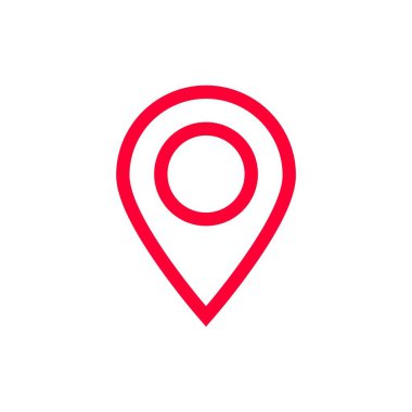 Basit kırmızı konum simgesi coğrafi konum veya hedef kavramını sembolize eder.