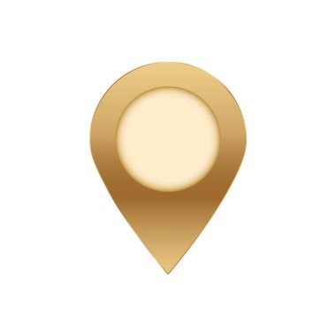 Altın konum simgesi konum işaretlemesini temsil ediyor. Nokta doğruluğu için navigasyon uygulamalarında kullanılır..