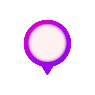 Boş merkezli daire şeklinde, kişiselleştirmeye hazır parlak mor bir konum belirleyici..