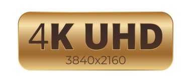 3840x2160 çözünürlüklü altın 4k uhd dikdörtgen amblemi.