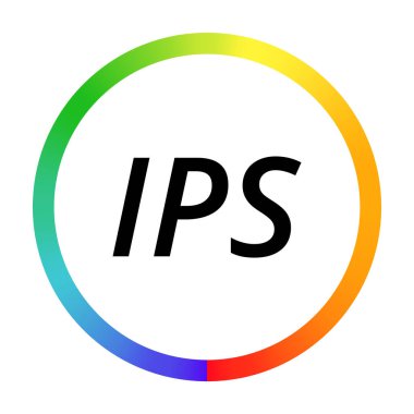 Eğim çemberi ve kalın harfli Ips renk tekerleği logosu.