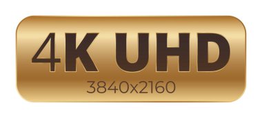 4k uhd çözünürlük sembolü 3840x2160 boyutta.