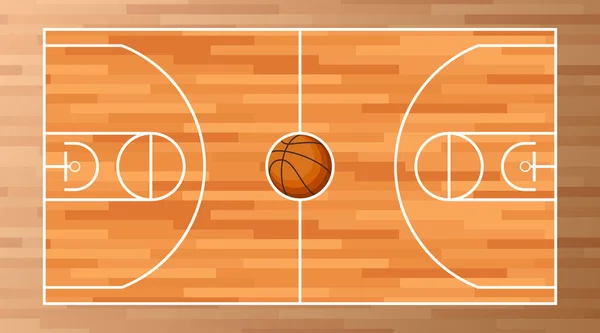 Basketbalveld Vloer Met Lijn Hout Textuur Achtergrond — Stockfoto