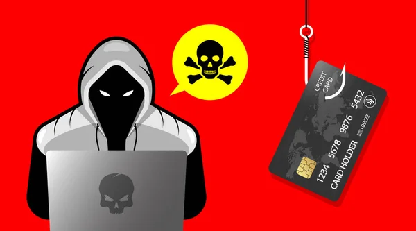 Χάκερ Ηλεκτρονικός Εγκληματίας Φορητό Υπολογιστή Που Κλέβει Προσωπικά Δεδομένα Χρηστών — Φωτογραφία Αρχείου
