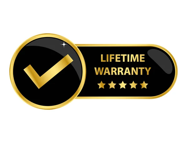 Lifetime Warranty Check Mark Star — Stock Photo, Image