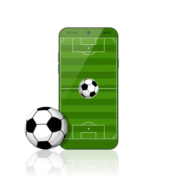 Apostas Esportivas Line Móvel Aplicativo Banner Modelo Bolas Basquete Futebol — Fotografia de Stock