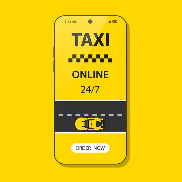 Táxi Aplicativo Móvel Encomendar Táxi Line Partir Ilustração Conceito Smartphone — Fotografia de Stock