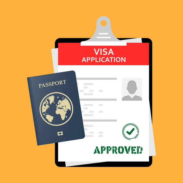 Application Visa Document Travel Passport Tickets Money Visa Application Travel — Stock Photo, Image