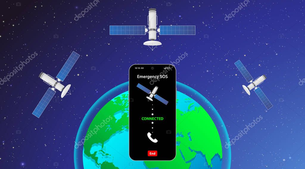 SOS emergency call via satellite on the phone, emergency services