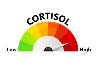 Flat cortisol level for medical design. Flat illustration. High blood glucose level