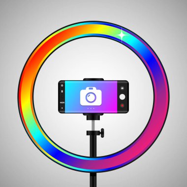 Selfie Ring Light multicolored Phone Holder for Live Stream Ringlight for Meeting