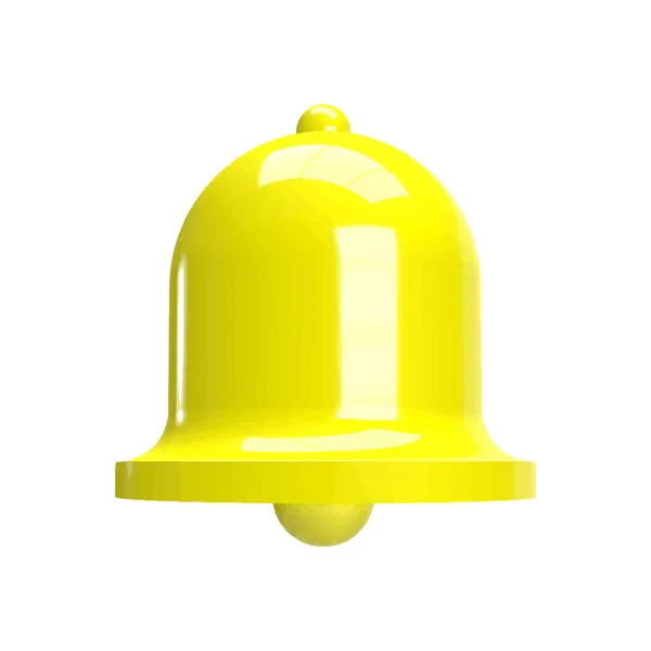Notification Bell Icon Isolated White Background Render Yellow Ringing Bell — Stock Photo, Image