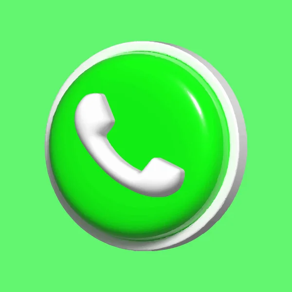 Telefon Ikon Zöld Trendi Stílusban — Stock Fotó