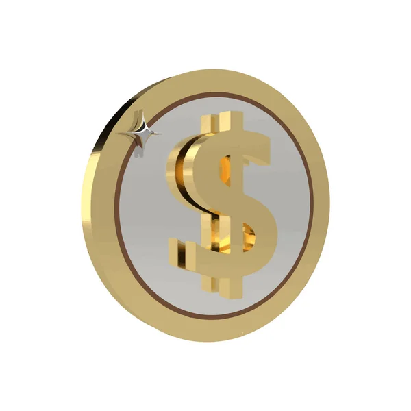 三维金元硬币货币 商业和商业 支付和利润的象征经济和金融 市场和汇率 收入和收入矢量 — 图库照片