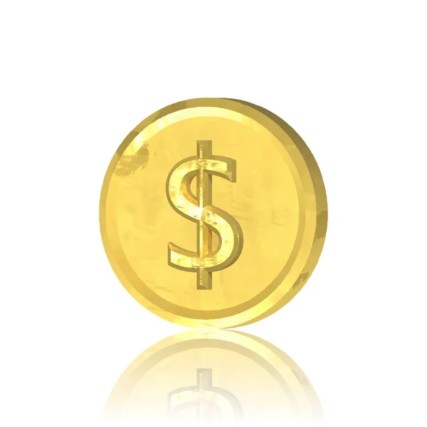 Золотая Долларовая Монета Векторная Валюта Бизнес Коммерция Платеж Символ Прибыли — стоковое фото