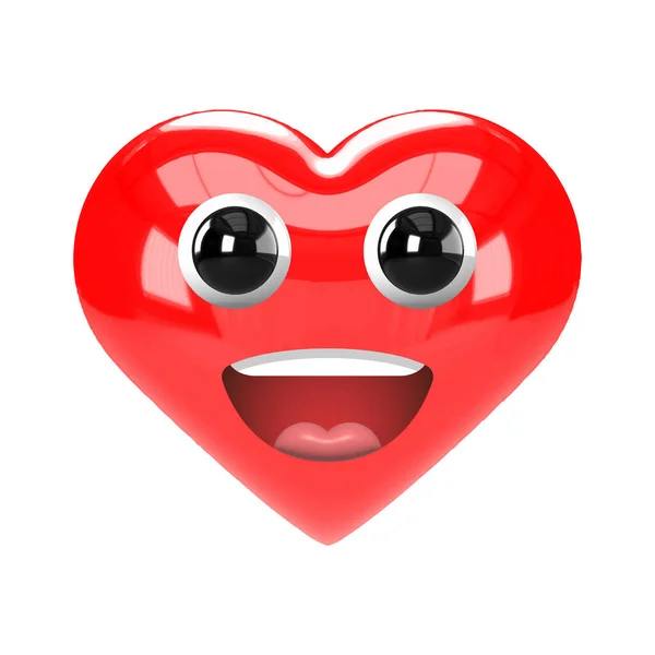 Coeur Sourire Emoji Réaliste Brillant Emotions Visage Vecteur Eps — Photo