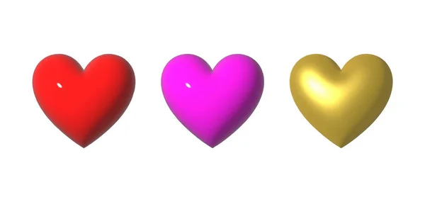 Cartoon Colorful Heart Shape Vector — Stock Photo, Image