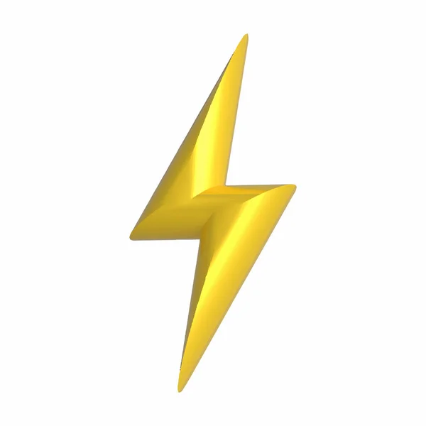 Lightning Sign Yellow Color Metal Vektor Desain Realistis — Stok Foto