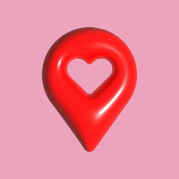 Love Location Logo Mit Herz Und Kartenmarkierung Vektor — Stockfoto