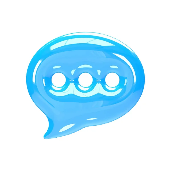 メッセージ通知アイコン 新しいメッセージコンセプト 光沢のある3Dスピーチバブルアイコン白ドットとバブルの現実的な3Dデザイン ダイアログまたは青のチャット音声バブル ベクトルイラストEps — ストック写真