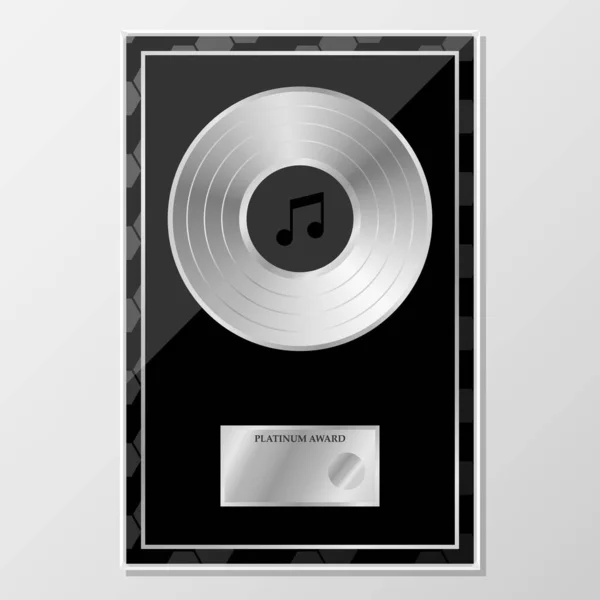 Platynowa Płyta Gramatyczna Limitowana Edycja Nagroda Platinum Lub Silver Vinyl — Zdjęcie stockowe