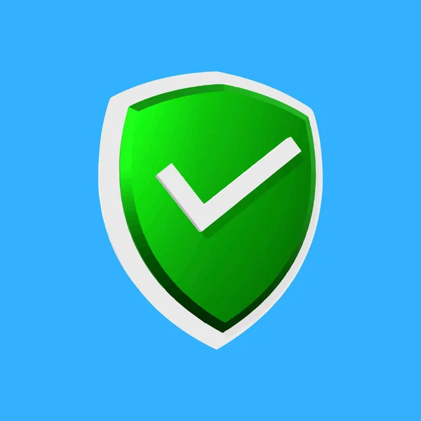 Shield Protected Icon Check Security Guaranteed Icon Checkmark Shield Symbol — Stock Photo, Image