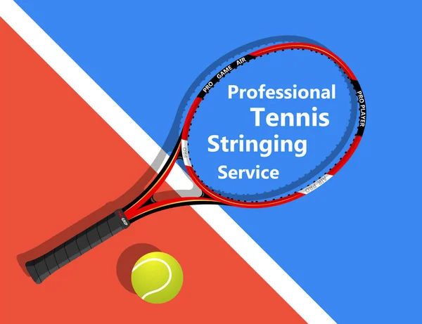 Tenisz Ütő Húrok Szolgáltatás Vektor — Stock Fotó