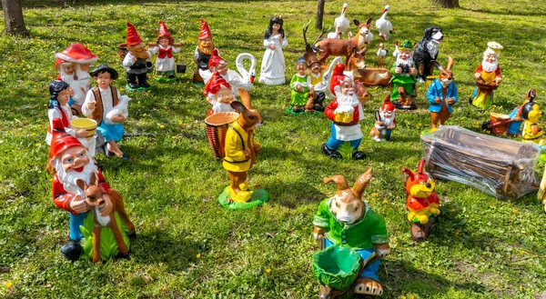 stock image Garden gnomes for sale in market