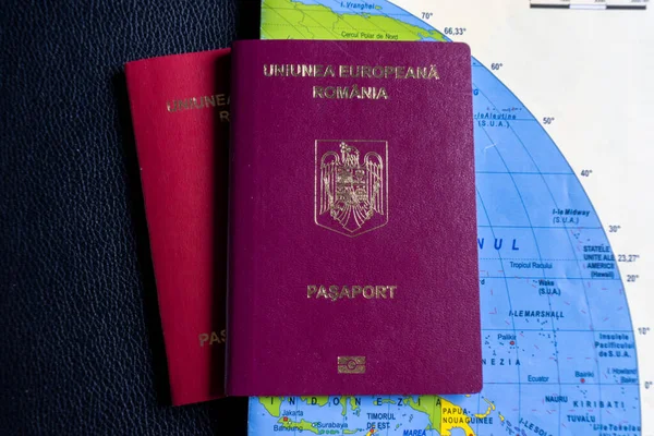 Paspoorten Kaart Voor Reizen — Stockfoto