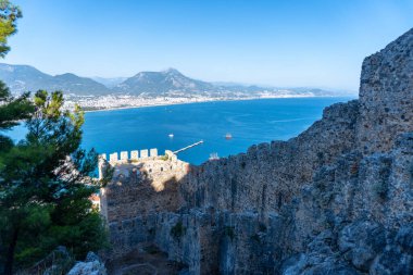 Türkiye 'deki Alanya Şatosu' ndan Alanya Kasabası manzarası