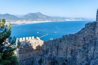 Türkiye 'deki Alanya Şatosu' ndan Alanya Kasabası manzarası