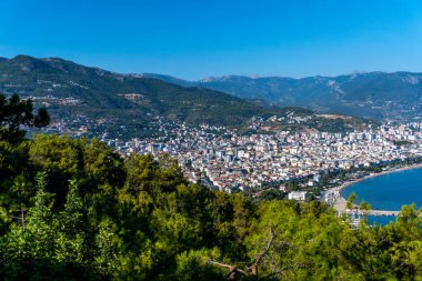 Türkiye 'deki Alanya Şatosu' ndan Alanya Kasabası manzarası