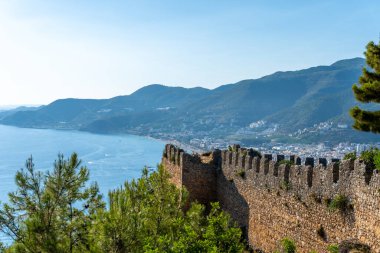 Türkiye 'deki Alanya Şatosu' ndan Alanya Kasabası manzarası