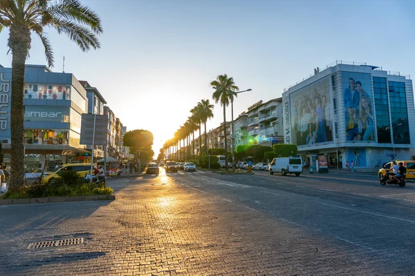 Krásná Alanya Bulvár Město Ulice Palmami Tropické Město — Stock fotografie
