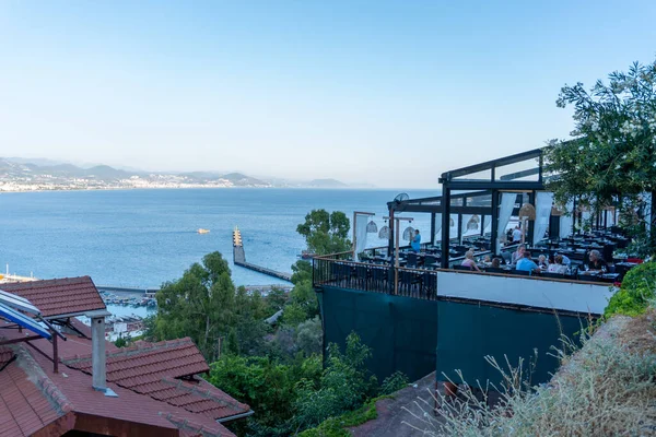 Alanya Antalya Türkiye 2023 Dağın Tepesindeki Restoran — Stok fotoğraf