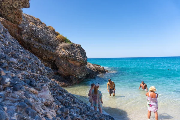 Alanya Antalya Turquía 2023 Playa Cleopatra Con Mar Rocas Península —  Fotos de Stock