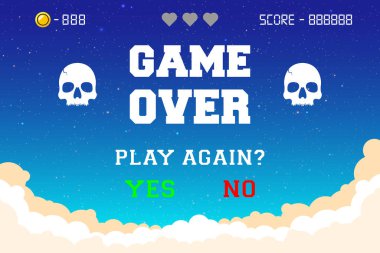 Oyun tasarımı örnekleme vektörü için oyun üzeri kafatası arka planı