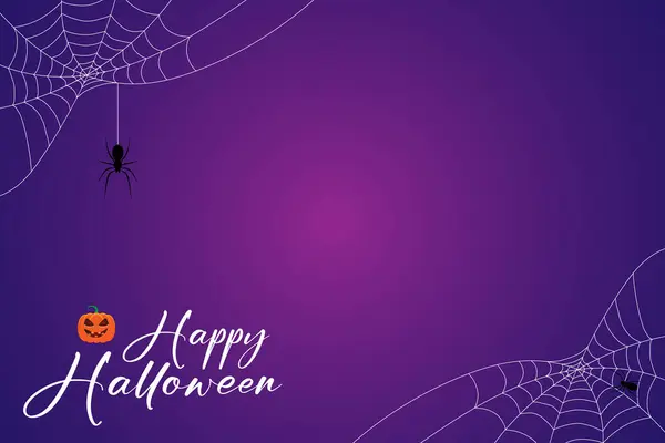 蜘蛛和蜘蛛网的背景 蓝色和紫色矢量图解分隔的符号之间的可怕的光晕 — 图库矢量图片
